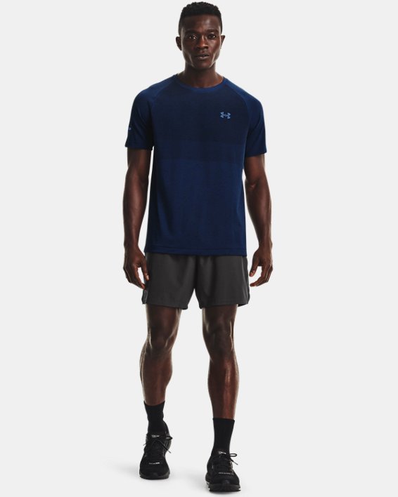 Men's UA Vanish Seamless Run Short Sleeve, Blue, pdpMainDesktop image number 2